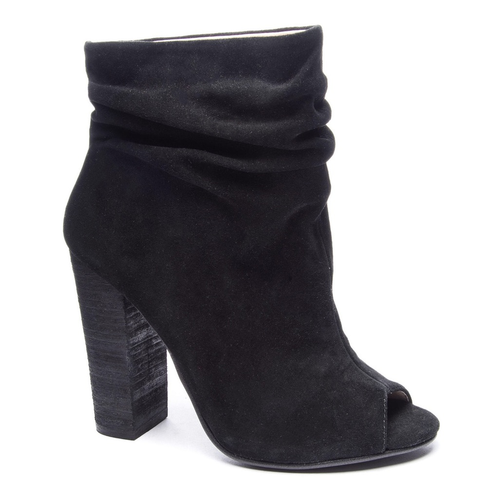 NEW Chinese Laundry Suede Peep Toe Slouchy Boots